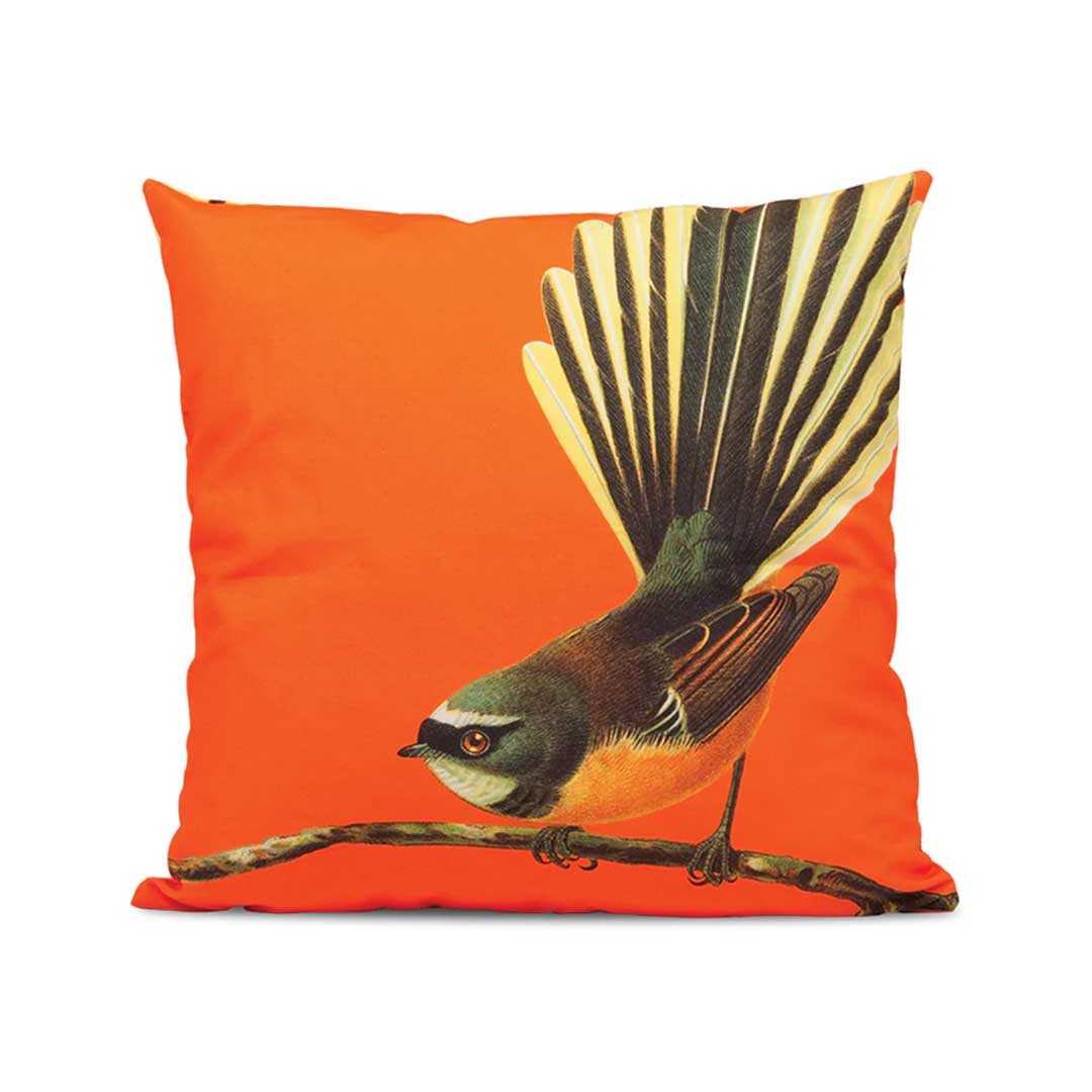 Bright New Zealand Fantail Cushion Cover