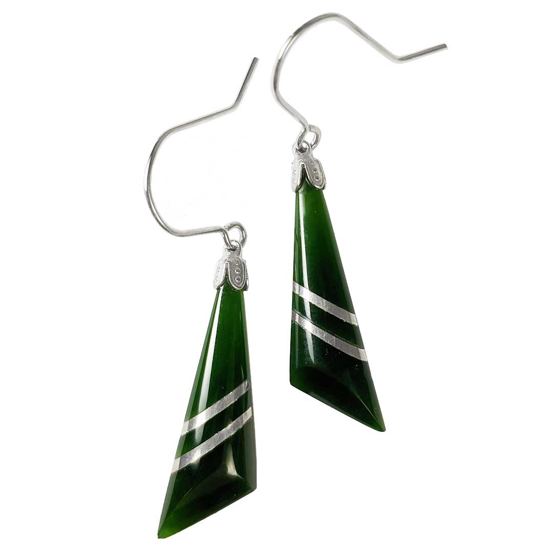 Greenstone Earring with Sterling Silver Insert