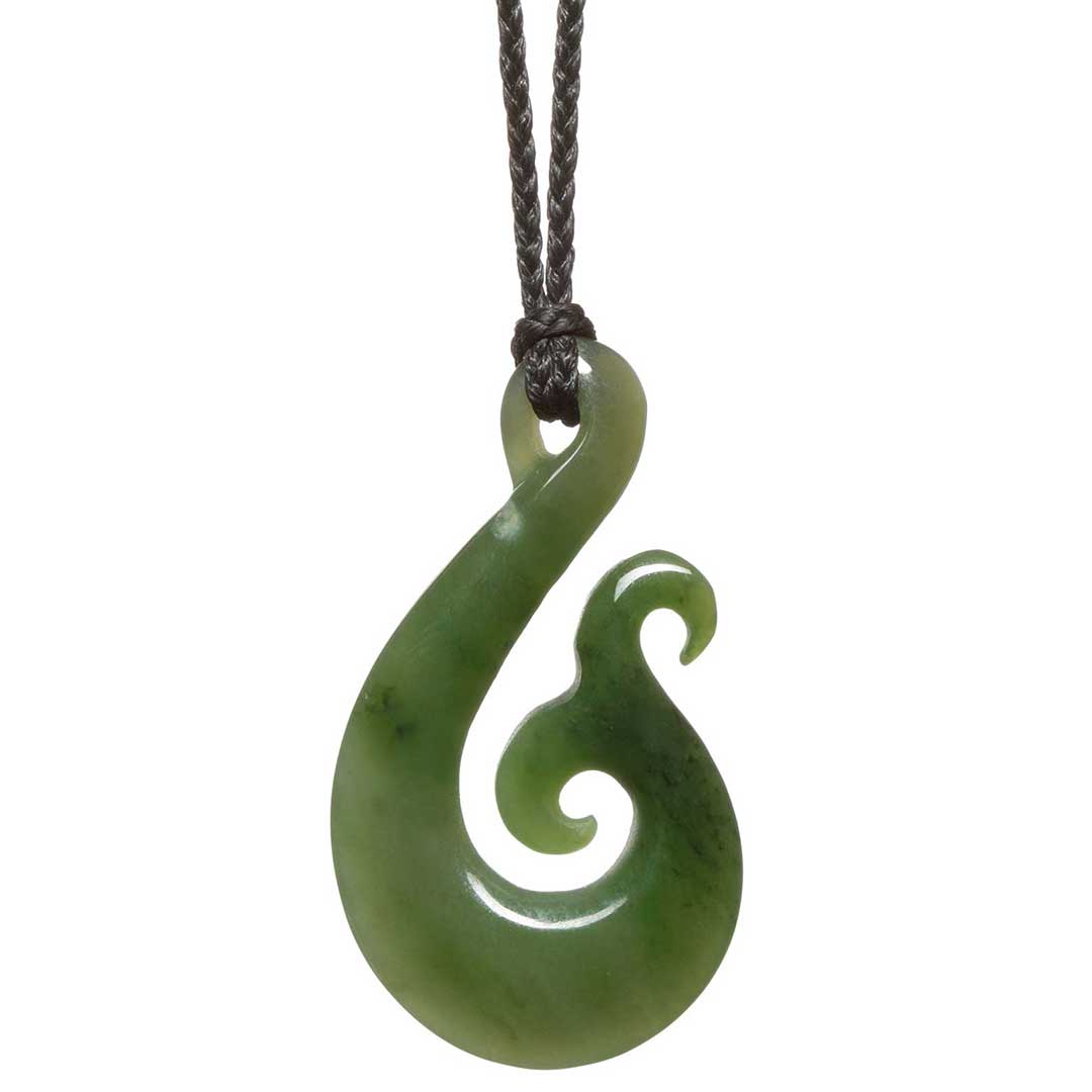 FishHook Jade Greenstone Pendant