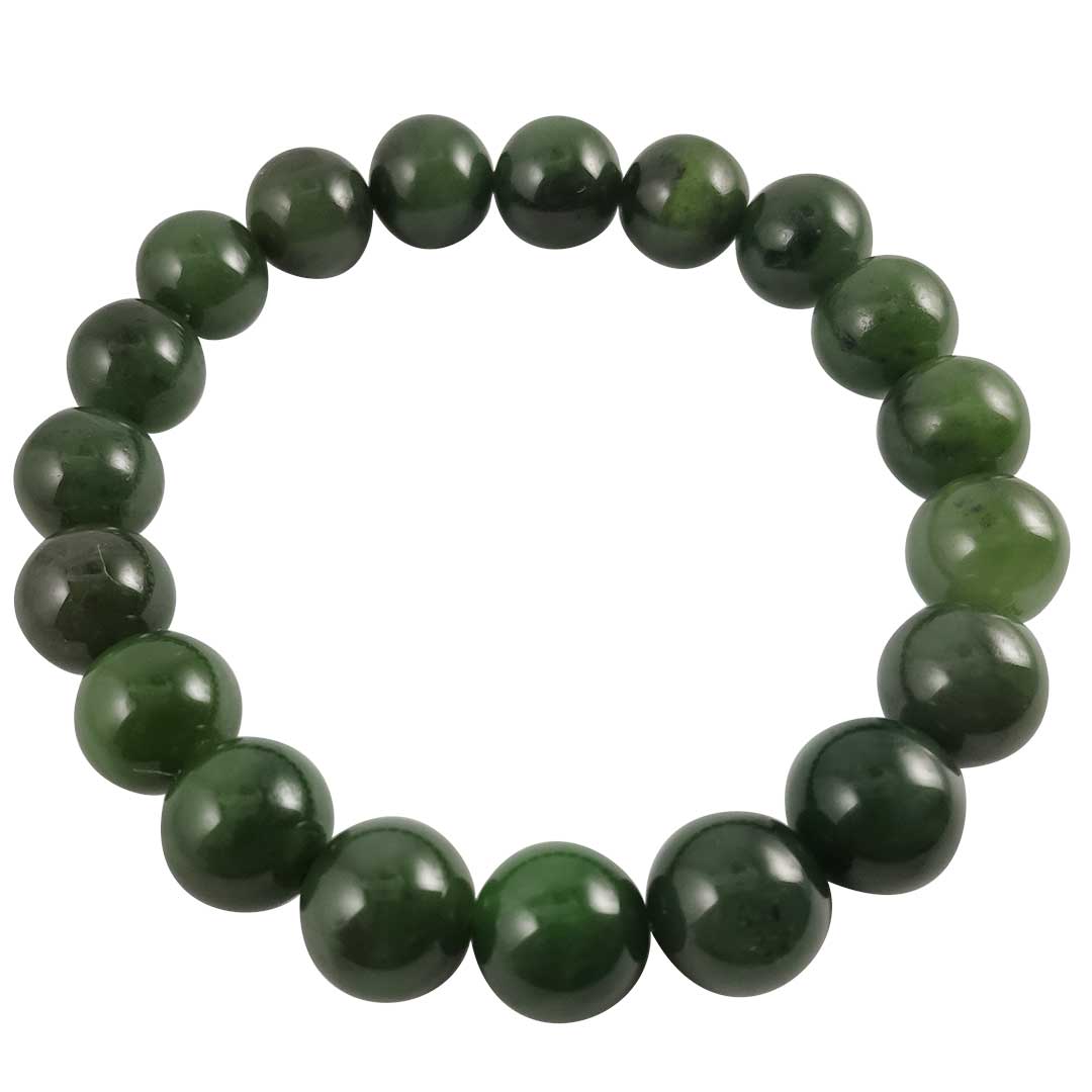 Jade Bead Bracelet - 10mm Beads – Silverfernz