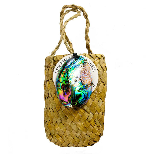 Kete Bag with Paua Shell Gem Front