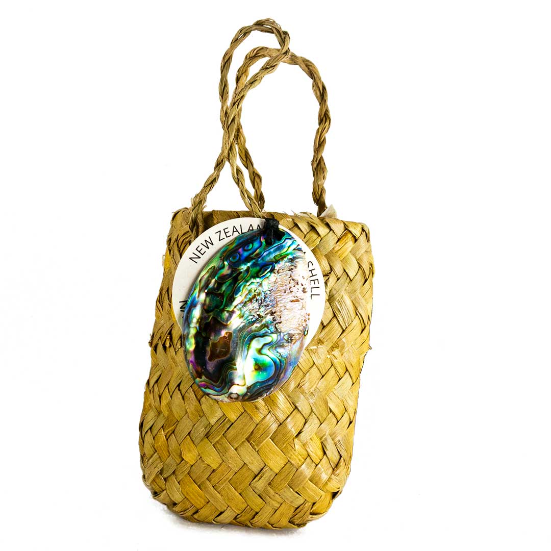 Kete Bag with Paua Shell Gem Angle