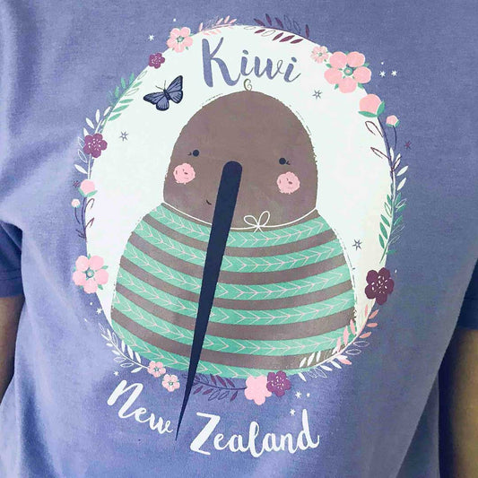 Kiwi Planet Floral Kiwi Design Childrens T-Shirt Design