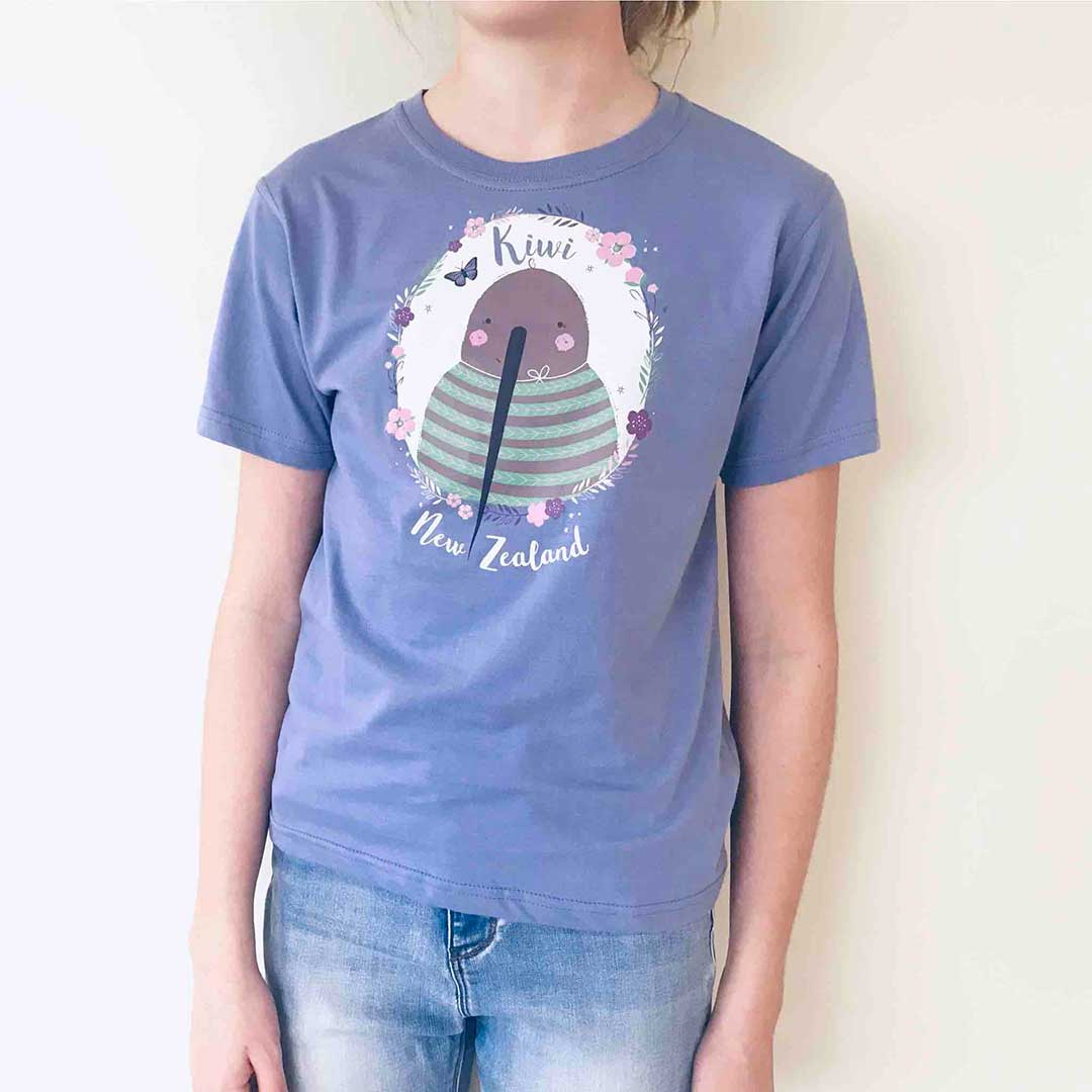 Kiwi Planet Floral Kiwi Design Childrens T-Shirt