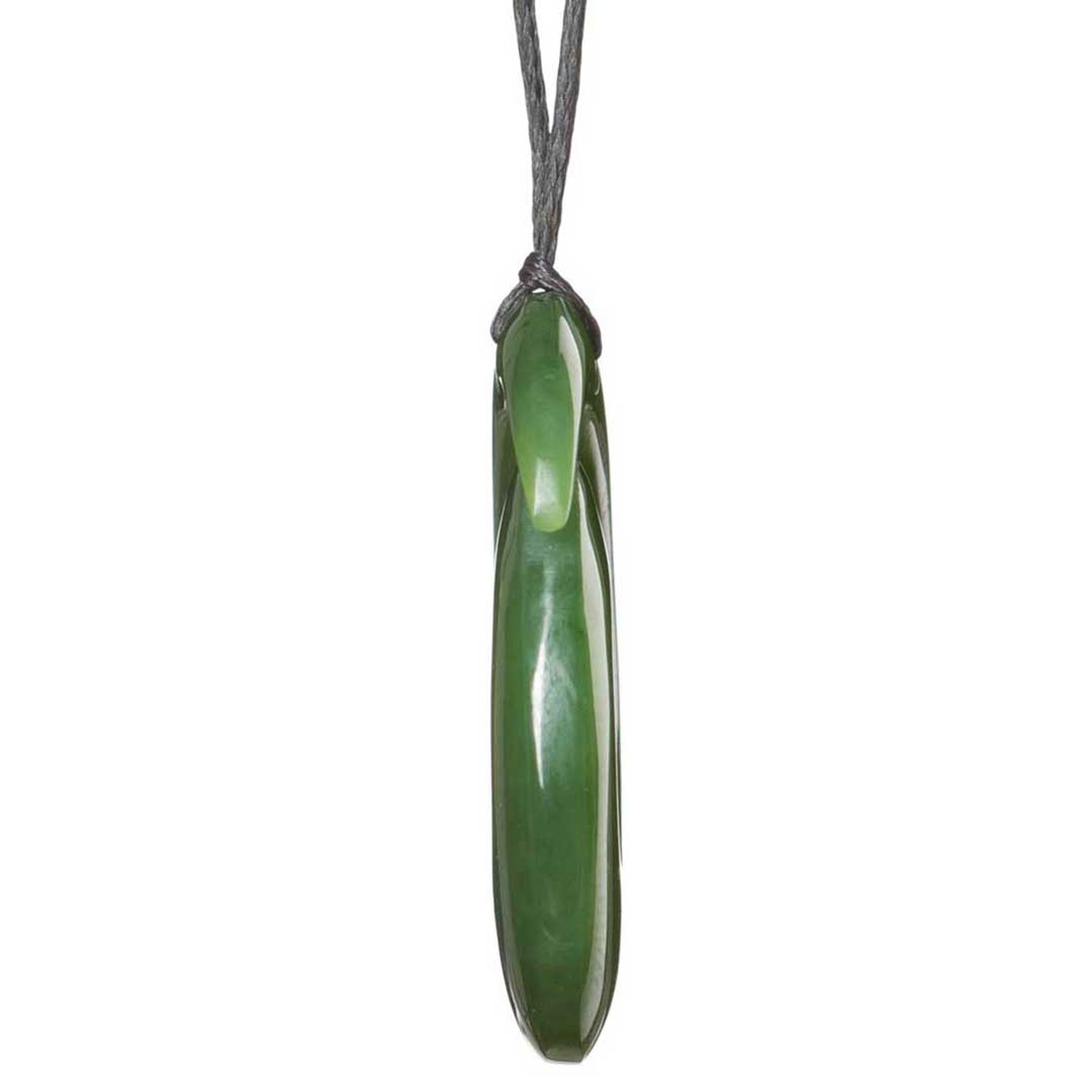 Koru Greenstone Pendant Side