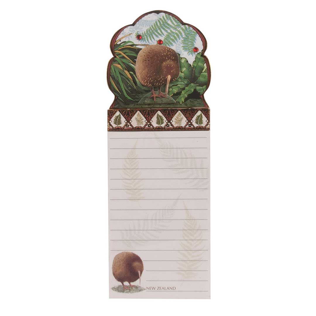 Magnetic Notepad with Kiwi and Gold Foil Design