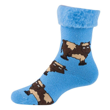 New Zealand Cow Bed Sock Blue