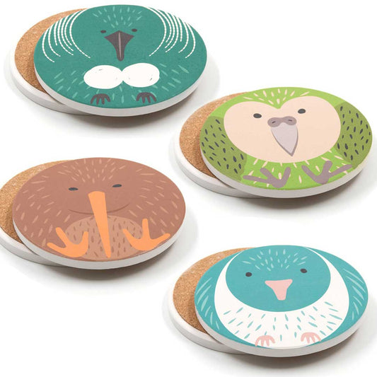 New Zealand Cuties Native Bird Mix'n'Match Ceramic Coasters