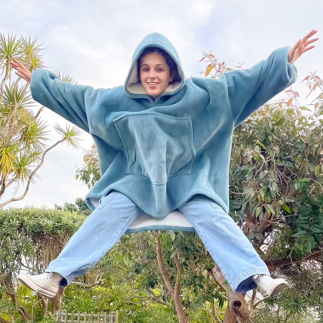 New Zealand Kids Mega Hoodie - Dusky Blue Jump