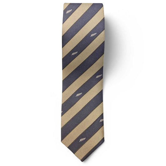 Sander Fern Stripe Design Tie - Navy Flat