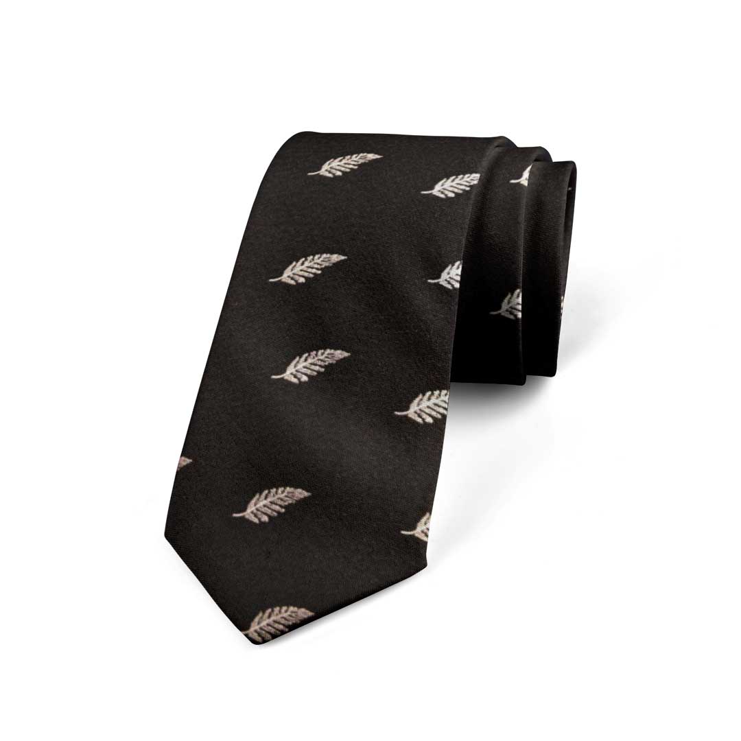 Sander Silver Fern Design Tie