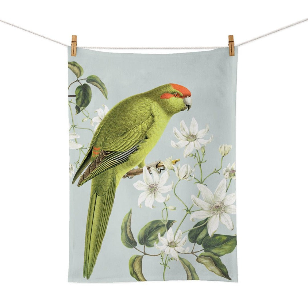 New Zealand Birds & Botanicals Kakariki Tea Towel