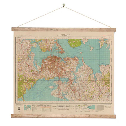 Vintage Map Of Auckland - Ready To Hang
