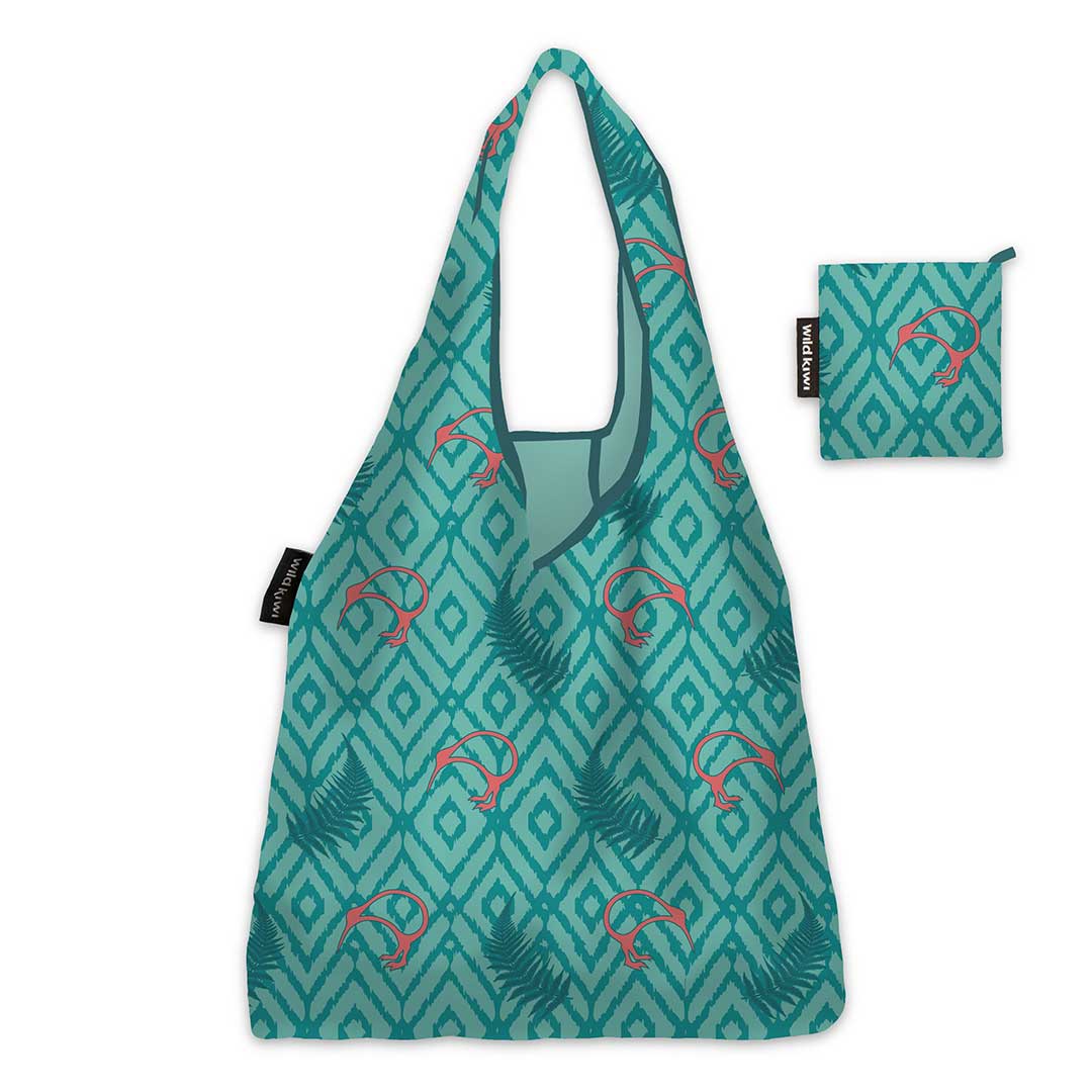 Wild Kiwi Packable Shopping Bag with Kiwi & Ferns Design – Silverfernz