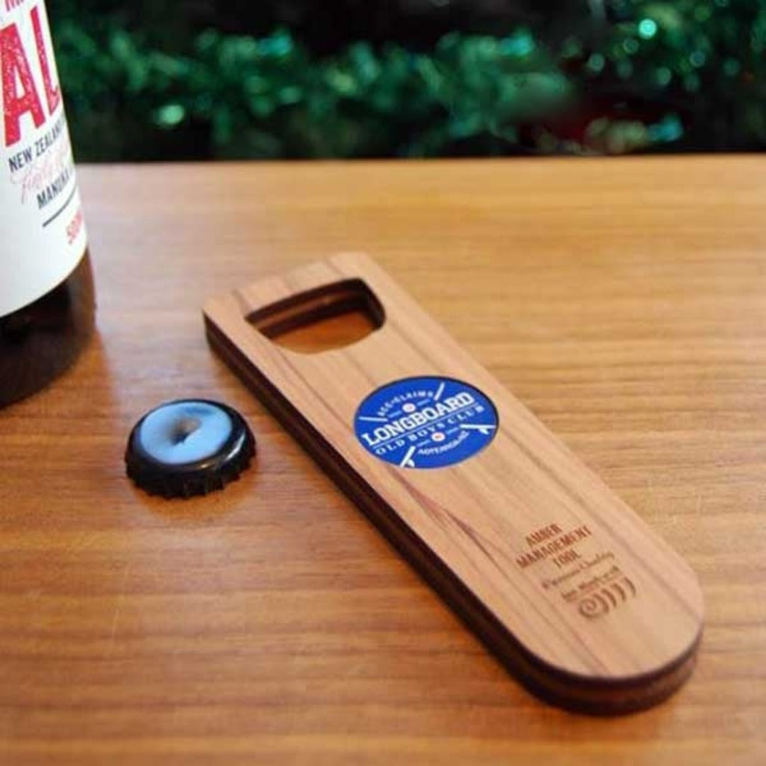 Amber Management Magnetic Rimu Bottle Opener - Longboard