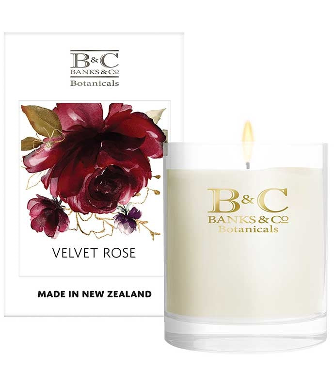 Banks & Co Velvet Rose Candle Boxed