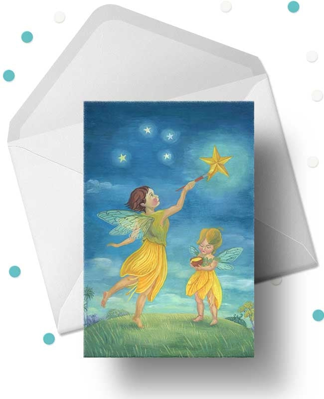 Christmas Kowhai Fairy Christmas Card by Wolfkamp & Stone – Silverfernz