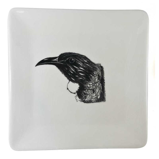 Cracked Glaze Flight Of The Iconz Tui Plate by Studio Ceramics Front