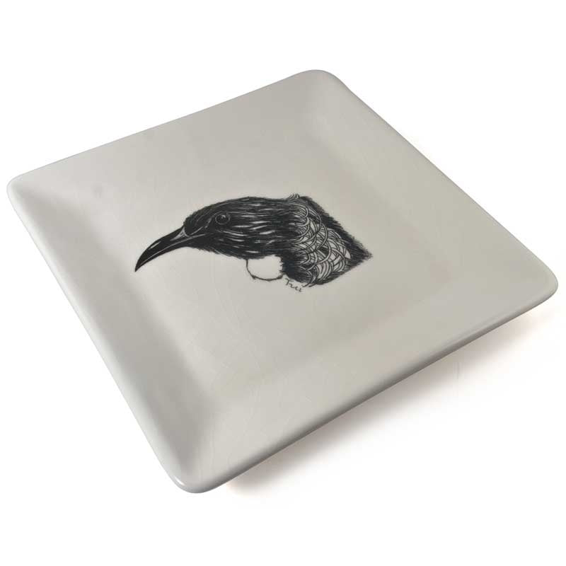 Cracked Glaze Flight Of The Iconz Tui Plate by Studio Ceramics