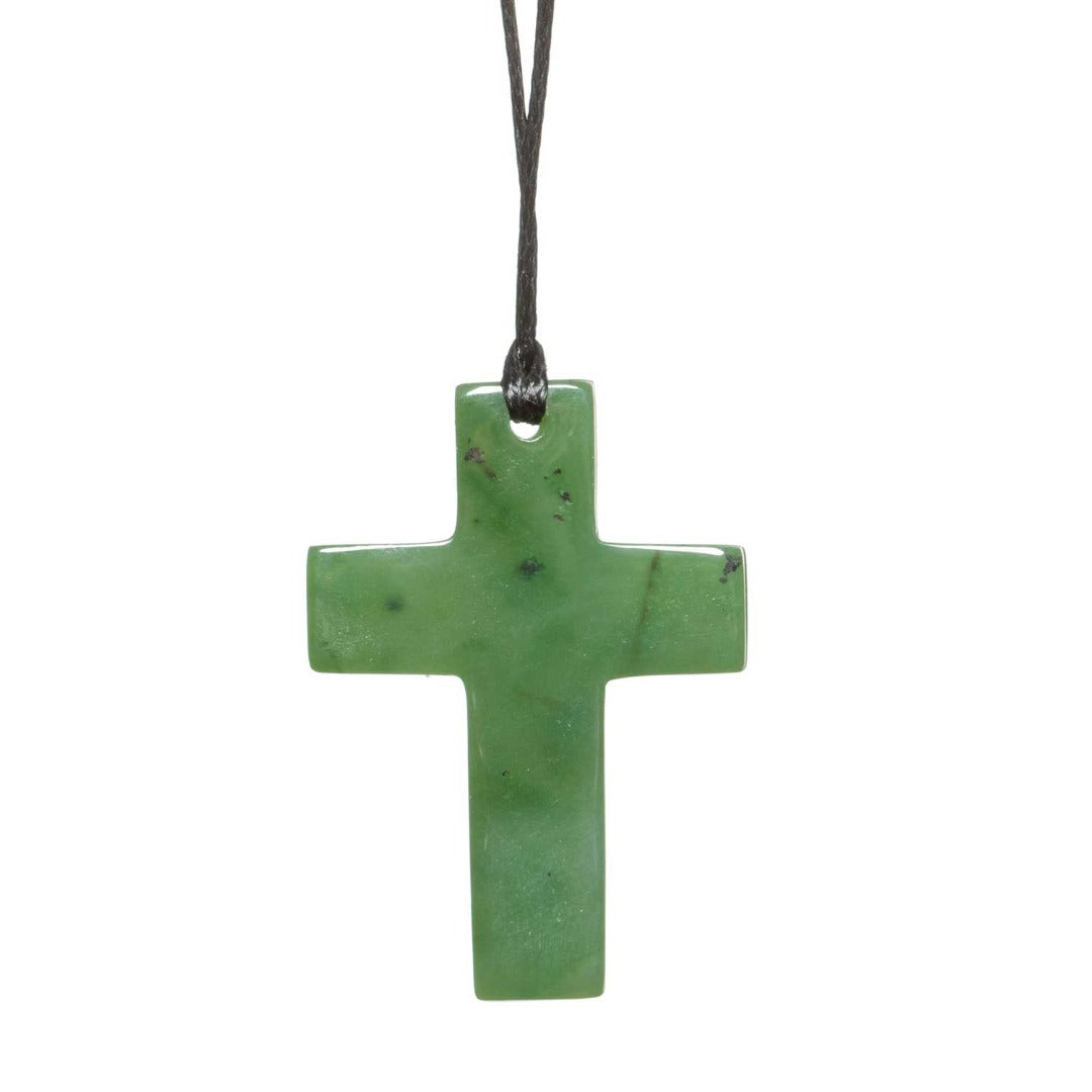 Cross Greenstone Pendant Back