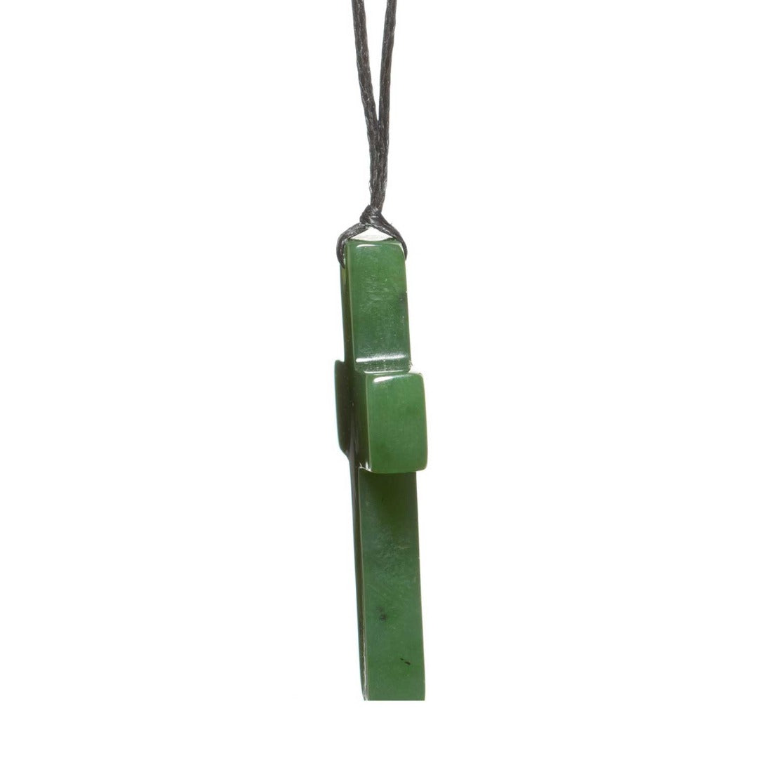 Cross Greenstone Pendant Side