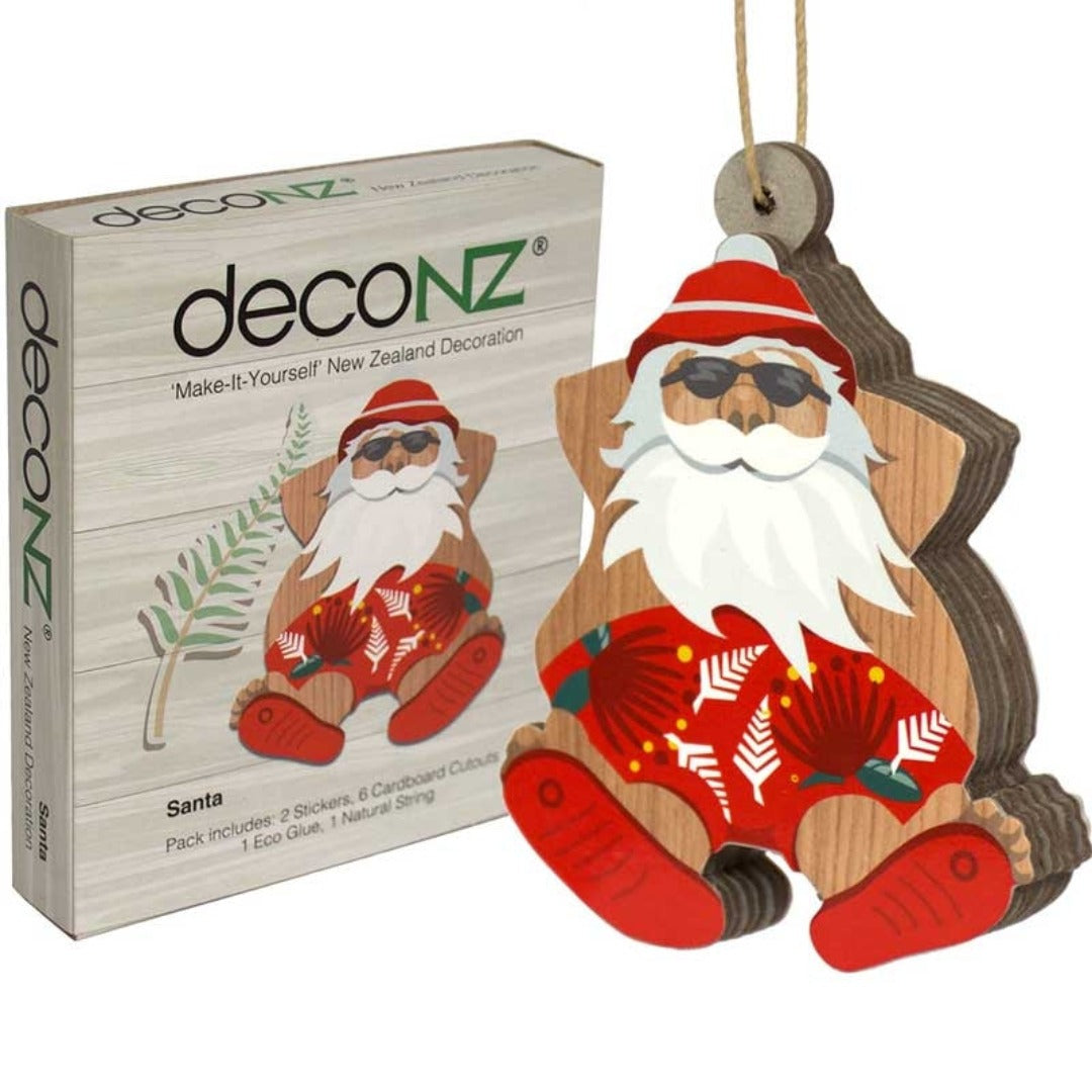 Make-It-Yourself New Zealand Christmas Decorations Santa