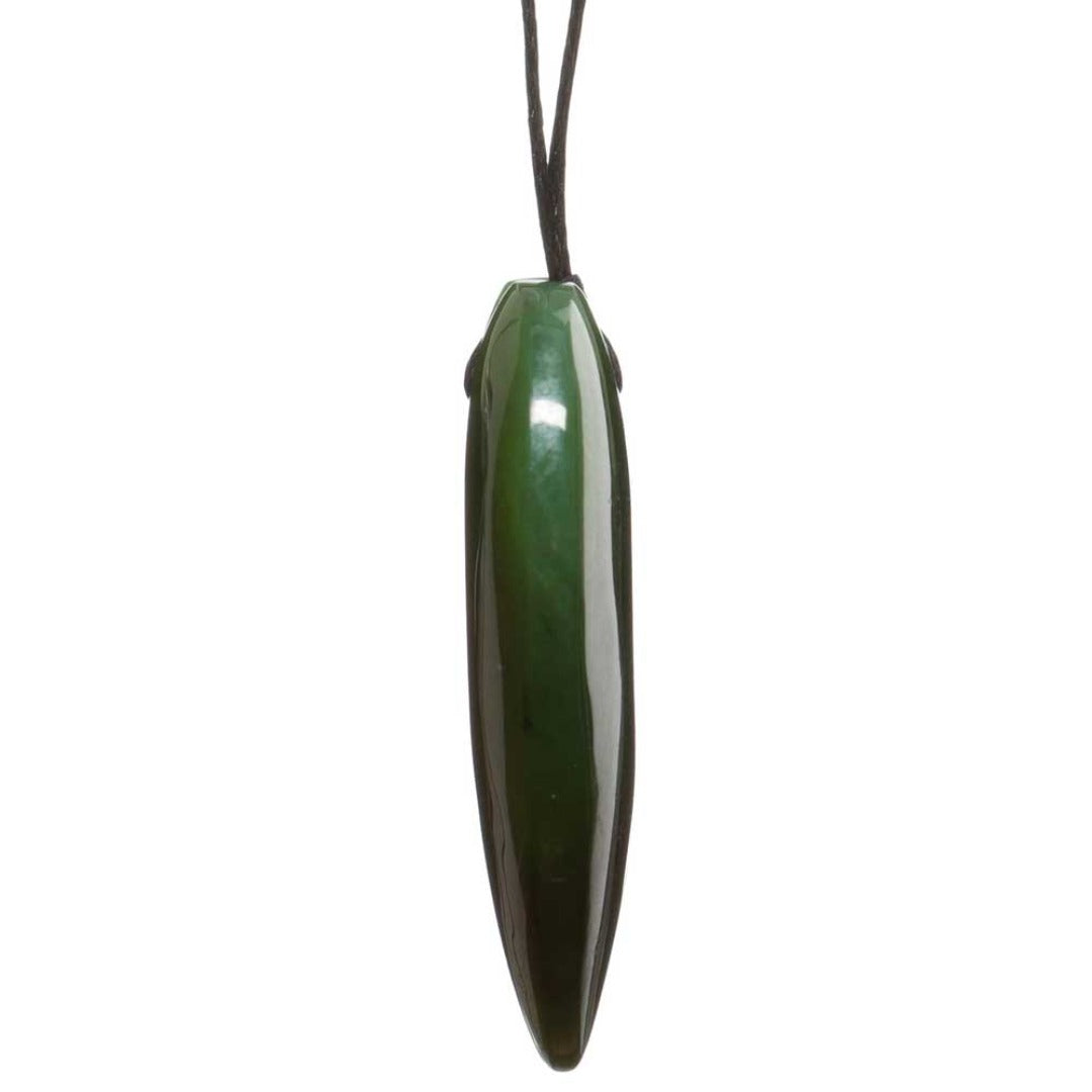 Jade Greenstone Heart Pendant Side