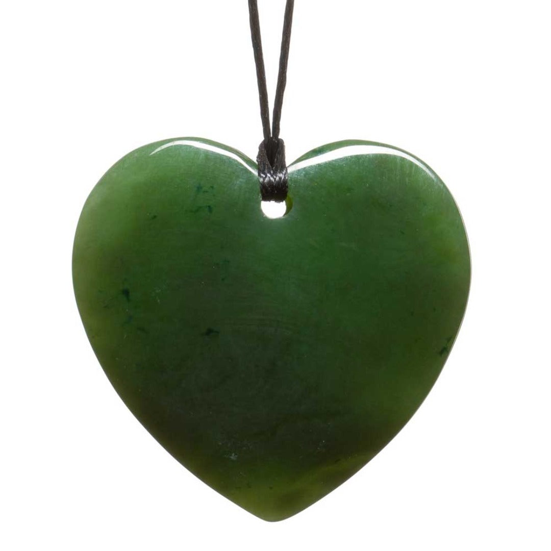 Jade Greenstone Heart Pendant