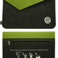 Jo Luping Design - Ecofelt Laptop Bag - Ponga Grey & Green