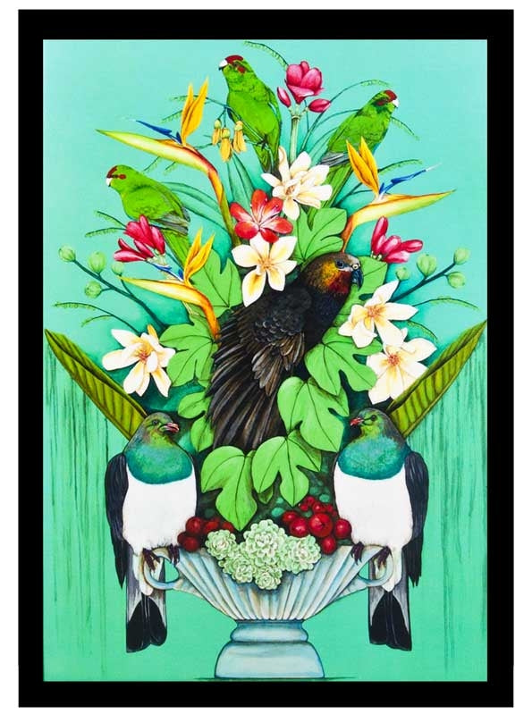 Kaka's Floral Kingdom by Kathryn Furniss Box Framed Print