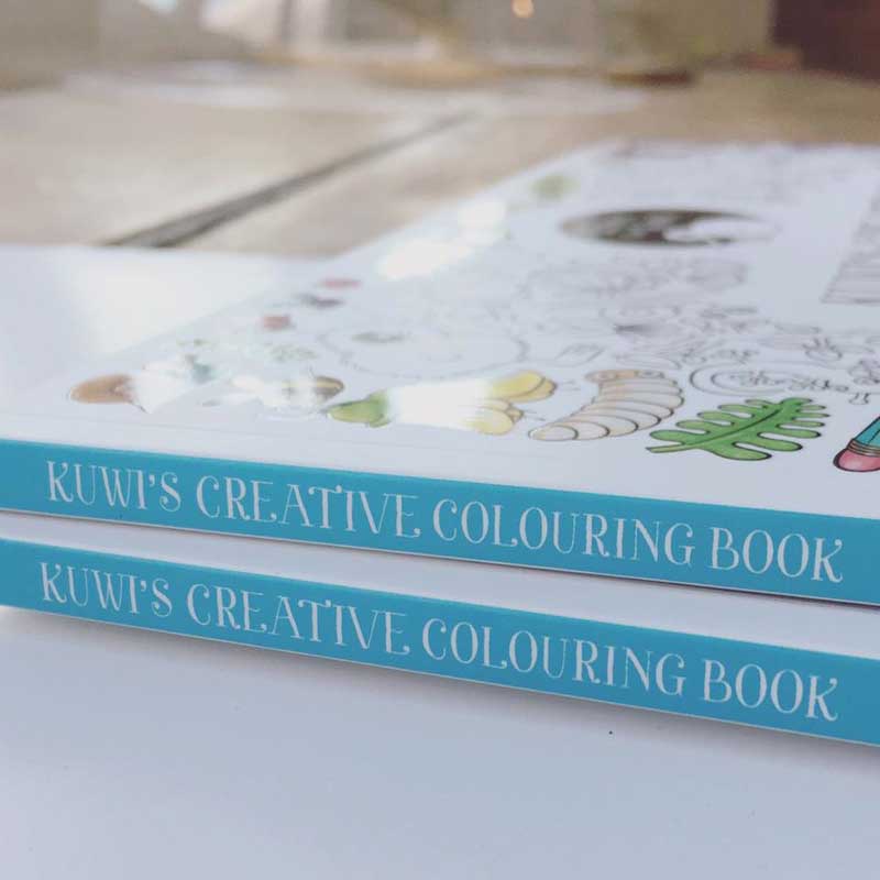 Kuwi The Kiwi's Creative Colouring Book Side