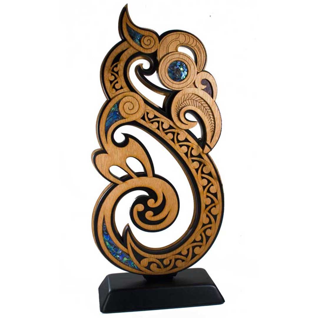 Large Standing Wooden Manaia Front