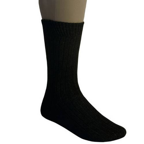 Possum Merino Wool Rib Socks Black