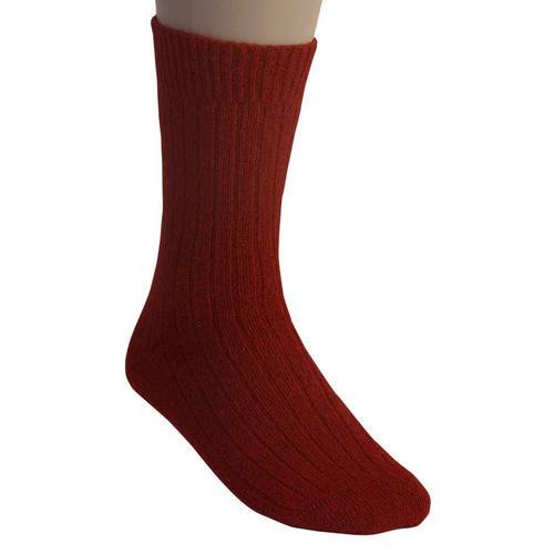 Possum Merino Wool Rib Socks Red