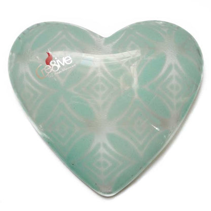 Mint Fused Glass Tapa Heart
