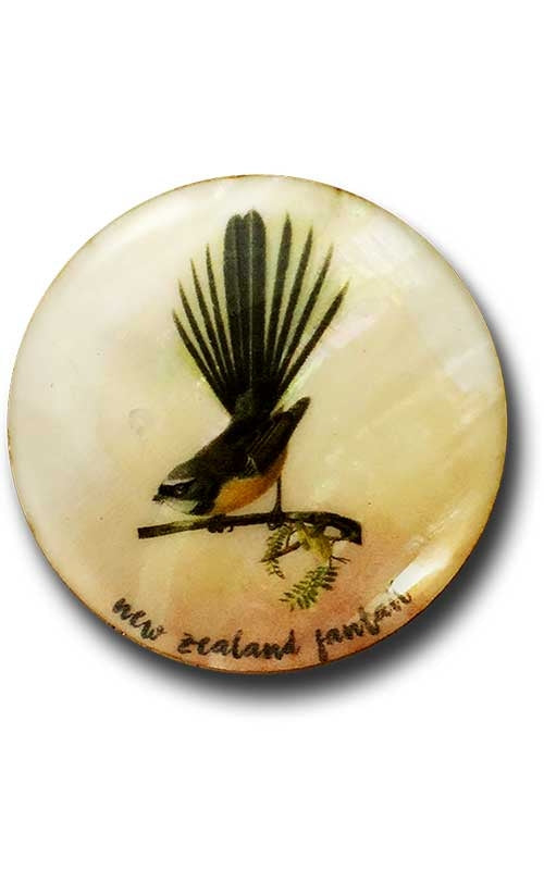 New Zealand Native Bird MOP Fridge Magnets Fantail