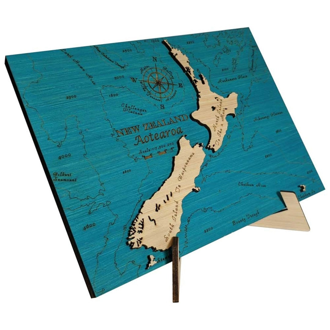 New Zealand 3D Block Map Side