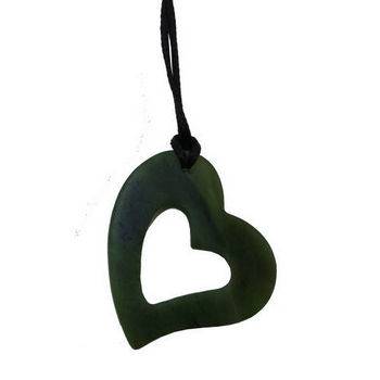 Greenstone Silhouette Heart Pendant