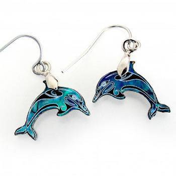 Dolphin New Zealand Paua Shell Earrings