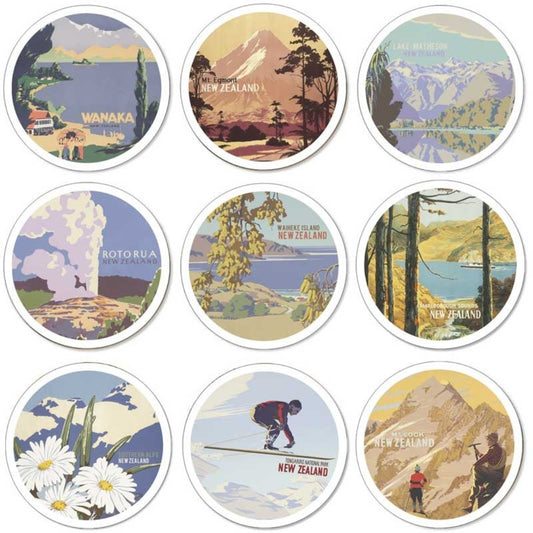 New Zealand Tourist Print Mix'n'Match Ceramic Coasters