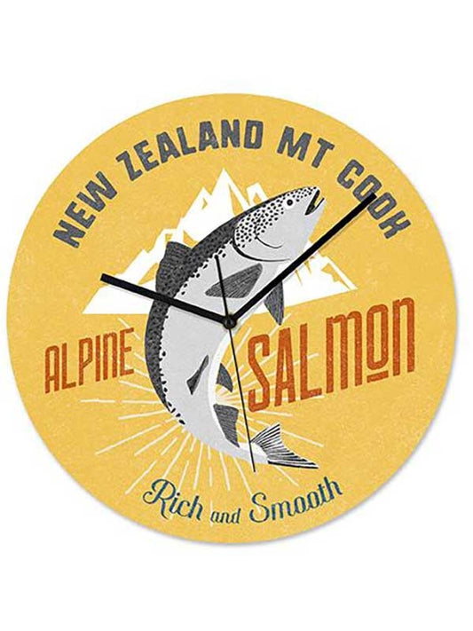 Retro New Zealand Seafood Salmon Frameless Clock