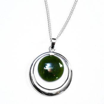 Sterling Silver and Greenstone Pendant
