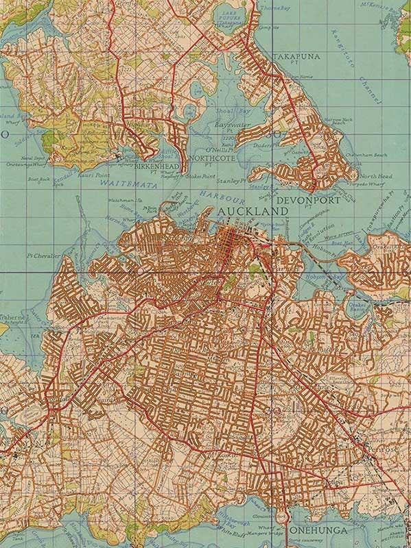 Vintage Auckland Map - Detail - A3