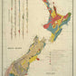 Vintage Geology of New Zealand Map - Detail