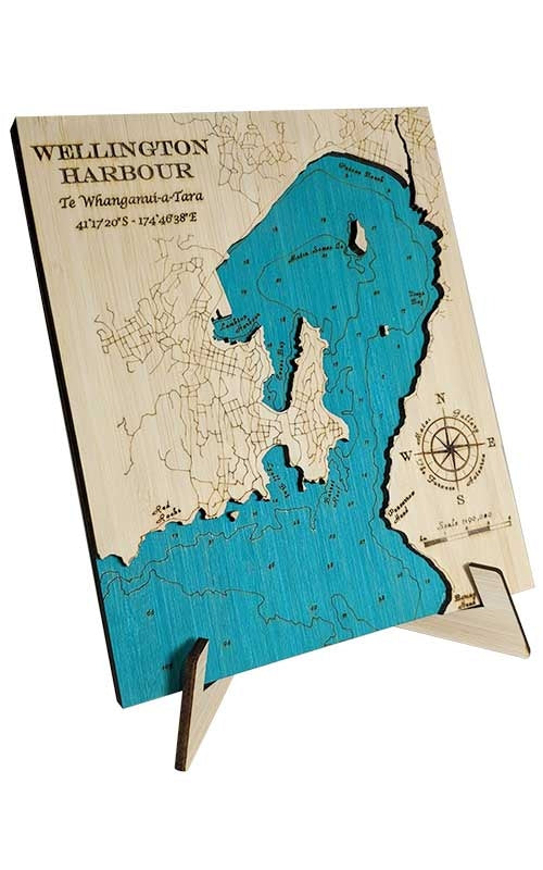 Wellington Harbour 3D Block Map Side