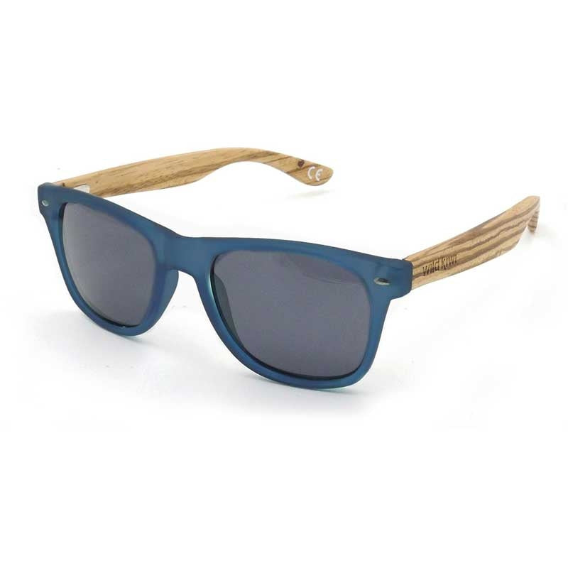 Wild Kiwi Blue Zebrawood Sunglasses Angle