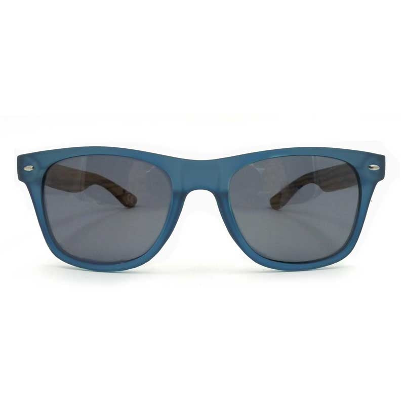 Wild Kiwi Blue Zebrawood Sunglasses Front