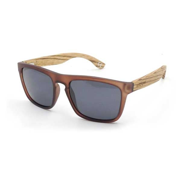 Wild Kiwi Square Zebrawood Sunglasses Angle
