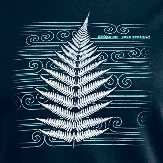 Wild Kiwi Silver Fern with Koru Design Women's T-Shirt Design